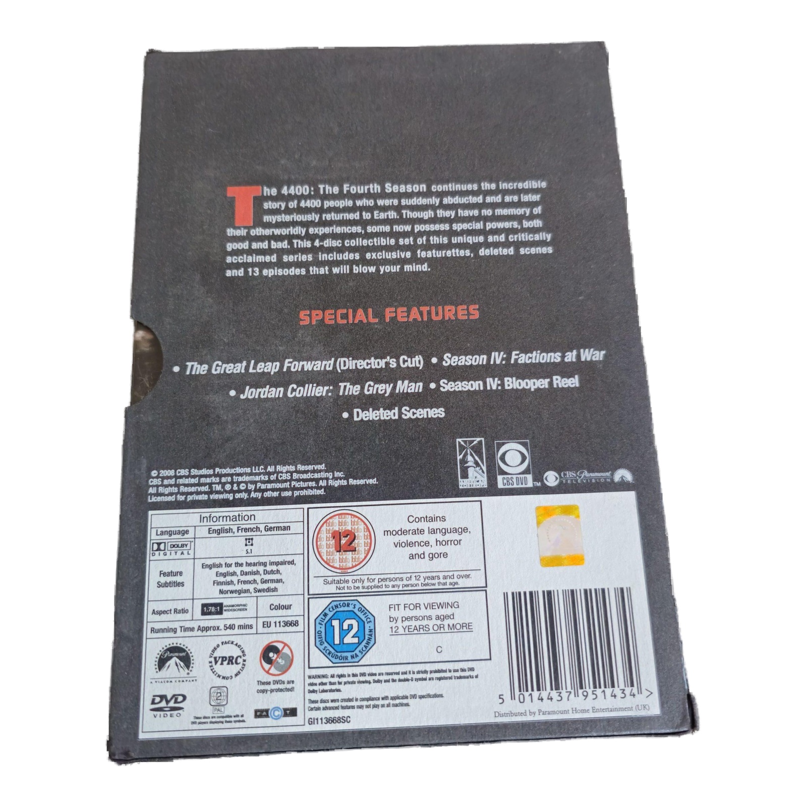 The 4400: The Fourth Season DVD - Region 2 PAL - Very Good Condition - Image 2